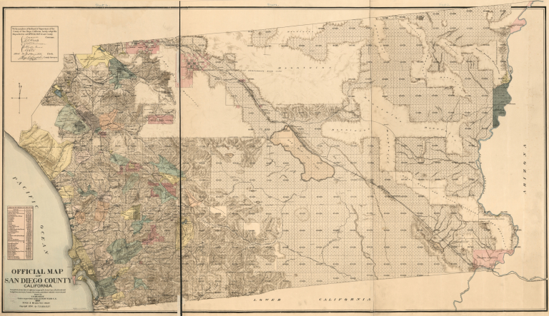 Official Map of San Diego County California, USA – 1889 – 2048  Life of the Salton Sea